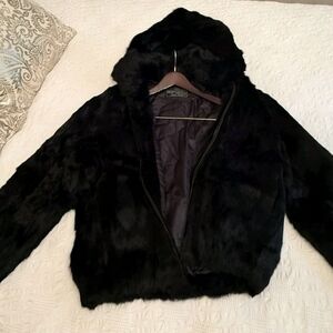 Brand New Genuine Mens Rabbit Fur Bomber Coat , Men's Size 3XL PRISTINE